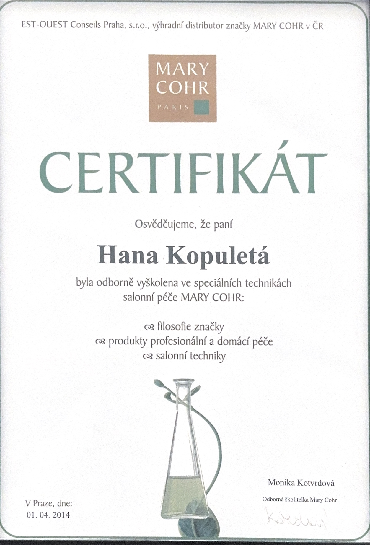 Certifikát 3